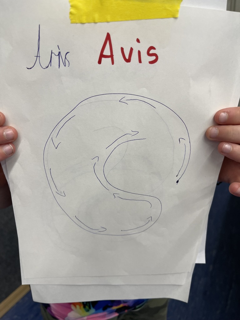 Zeichnung mit Symbol des Avis Zaubers aus Hogwards